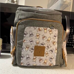 Gray and White Winnie the Pooh Backpack